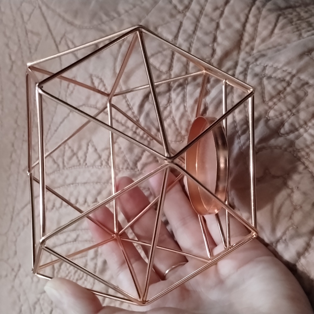 NWOT Metal Candle Holder in Rose Gold - Picture 2 of 12